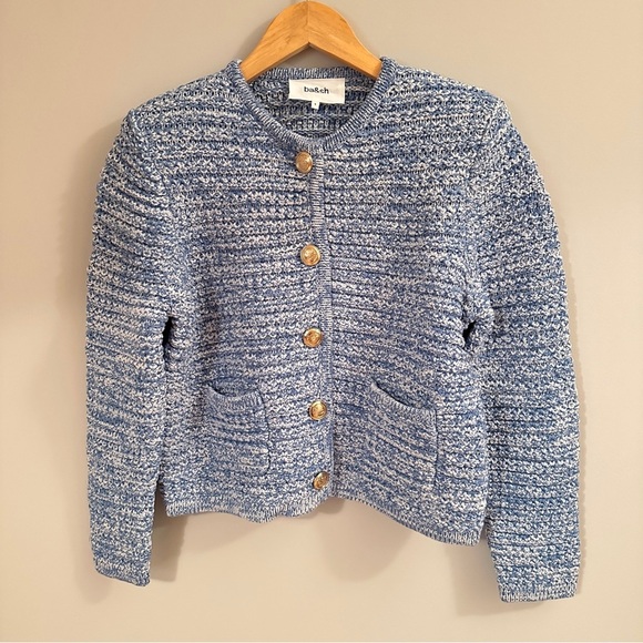 NEW Ba&sh Bash Guspa Cardigan Jacket in  Blue Crochet | size 1 / S - Picture 9 of 12